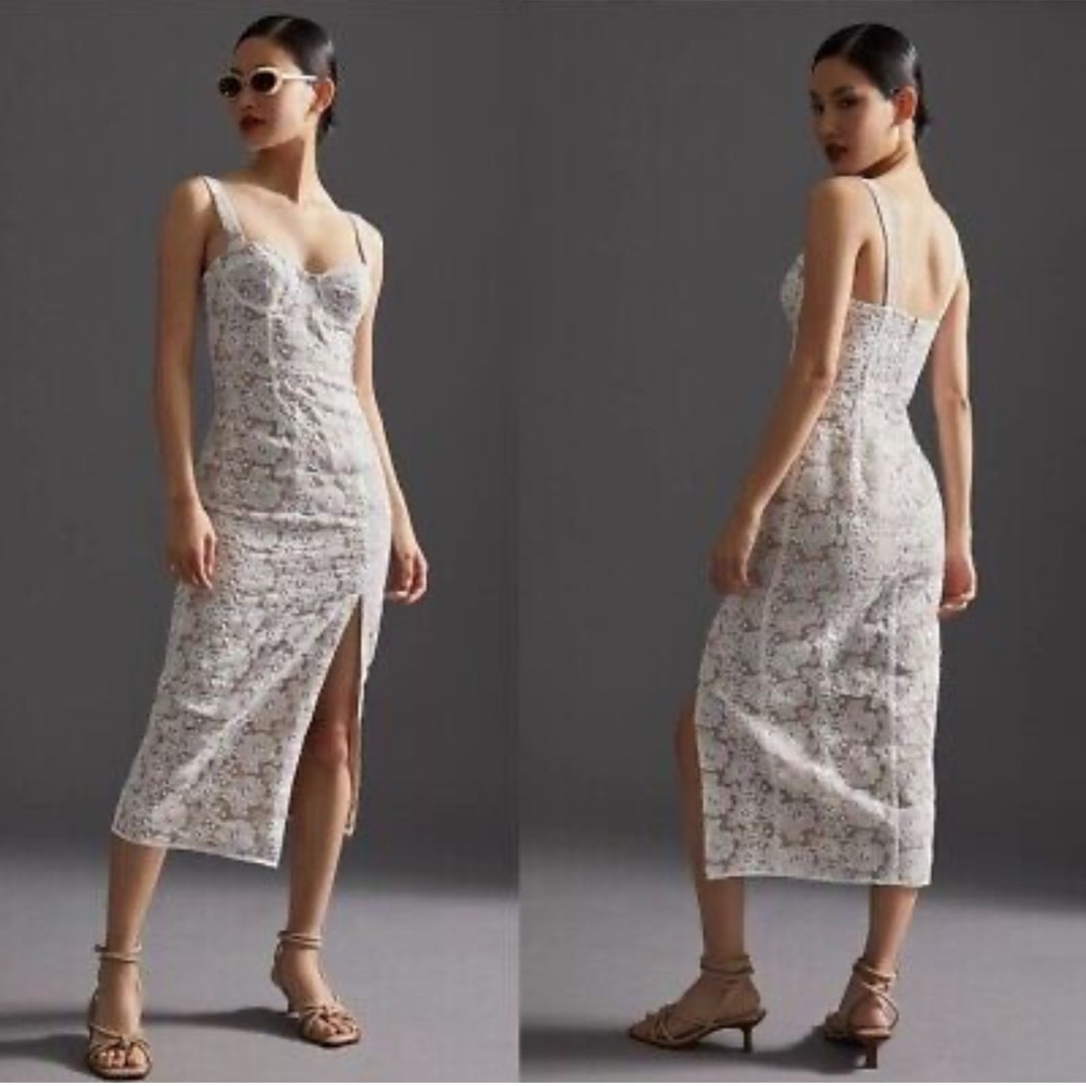 NWT new Anthropologie Hutch Slim Lace Corset Midi Dress size 10